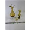 Image 1 : Amber Glass Pitcher, Vase, Brandy Glass
