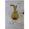 Image 2 : Amber Glass Pitcher, Vase, Brandy Glass