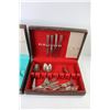 Image 2 : (2) Cutlery Cases (Wood) With Assorted Utensils 14.5" x 10.75" x 3" - As is
