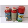 Image 4 : (2) Vintage Thermos Mugs, Vintage Charlie Brown Thermos Mug, Vintage Robin's Donuts Campbells Mug, (