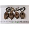 Image 1 : (2) Vintage Trivets w/ Wooden Handles - Some Wear & (4) Vintage Sad Irons