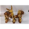 Image 2 : Metal Decorative Wall Mount Organizer, Wooden Shoe/Boat Lamp - Working, (6) Ceramic Deer Statuettes,