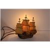 Image 6 : Metal Decorative Wall Mount Organizer, Wooden Shoe/Boat Lamp - Working, (6) Ceramic Deer Statuettes,