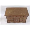 Image 2 : Vintage iridescent Ceramic Clock - As Is & Wooden Wind-Up Jewellery Box 10.5" x 6.5" x 5.5" - Some W