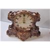 Image 4 : Vintage iridescent Ceramic Clock - As Is & Wooden Wind-Up Jewellery Box 10.5" x 6.5" x 5.5" - Some W