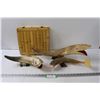 Image 1 : Bamboo Flat Chest, (3) Decorative Horn Fish