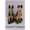 Image 1 : (2) Enamel German Shephard 14" Statuettes - Some Wear