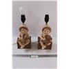 Image 1 : (2) M&E Ceramic Wind-Up Baby Lamps - Working, Lightbulb Not Included