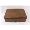 Image 2 : Vintage Wooden Silverware Case 11"x15"x5.5" w/ Assorted Vintage Silverware - Some Wear