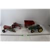 Image 1 : (2) Red Toy Tractors, John Deere Toy Tractor, Tractor Wagon