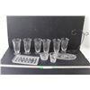 Image 1 : (6) Cups, (2) Glass Trays, Glass Cream and Sugar