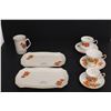 Image 1 : (6) Saskatchewan Prairie Lily Items - (2) Trays - Wayburn Sask., (3) Tea Cups w/ Saucers - (1) Eston