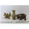 Image 1 : Brass Bird Decoration, Brass Bear, Brass Vase