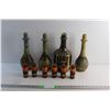 Image 1 : (4) Hand Painted Liquor Decanters and (6) Hand Painted Art Jars with Lids