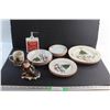 Soap Dispenser, (12) pc Christmas Dish Set - Plates & Mug and Santa Candle Holder