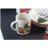 Image 8 : Soap Dispenser, (12) pc Christmas Dish Set - Plates & Mug and Santa Candle Holder