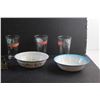 Image 9 : (4) Pilsner Glasses, (2) Enamel Bowls, Paper Punch and Plant Hanger