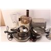 Image 2 : *(2) Rubbermaid Plastic Stools, Misc. Pots And Pans, (2) Blenders/ Food Processers, Instablend, Misc