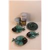 Image 2 : (4) Blue Mountain Style Decorative Plates, (3) Are Fish Like, (2) Collectors/ Decor Tins