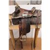 Image 1 : *12" Single Rigging, Rawhide Covered Wood Tree, 5.5" Gullet, Needs Repairs - Wood Stand Included