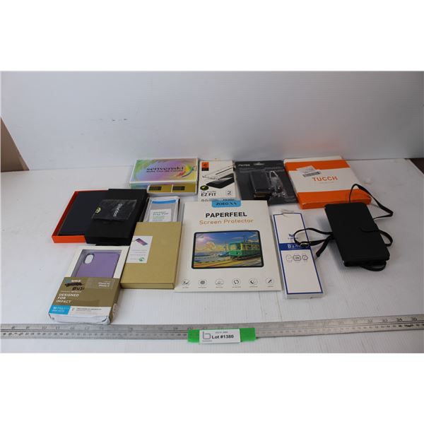 Various Personal Technology Device Cases, Screen Protectors- Some NIB