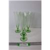 Image 1 : (4) Unmarked Green Glass Wine Glasses- 8.5'' Tall