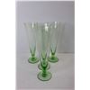 Image 2 : (4) Unmarked Green Glass Wine Glasses- 8.5'' Tall