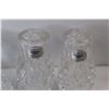 Image 3 : Clear Crystal Glass Salt And Pepper Shakers w/ Candle Holder