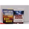 Image 2 : (2) Books: Night Moves & Dark Agenda, (2) Canadian Vehicle Flags