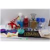 Image 1 : Partylite Candle Holder, Bikini Shot Glasses, Plastic Wine Glass Holders, Santa Hat, Hanukkah Napkin