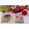 Image 3 : Mickey Mouse Stuffie Toy, Simpsons Game Tin (Empty), Children's Birthday Lot: Tablecloth, Loot Bags,
