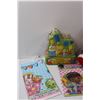Image 4 : Mickey Mouse Stuffie Toy, Simpsons Game Tin (Empty), Children's Birthday Lot: Tablecloth, Loot Bags,