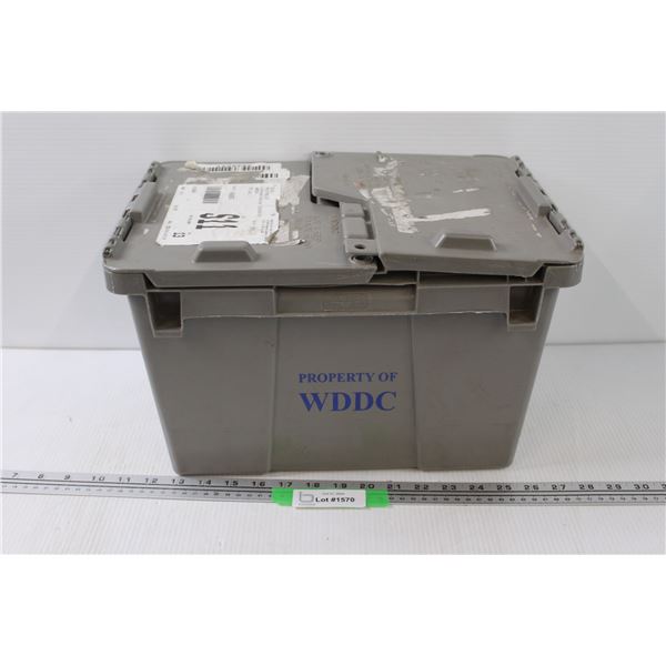 Grey Plastic Storage Container - 15" x 9" x 11"