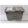 Image 1 : Grey Plastic Storage Container - 15" x 9" x 11"