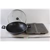Image 1 : T-Fal Teflon Wok 14.5" & Metal Convection Broiler Pan 15"x13.5"