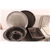 Image 2 : (3) Rounded Baking Pans, (2) Pizza Dishes, (2) Rectangular Baking Pans, (3) Small Wire Racks, (2) Ca