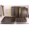 Image 1 : (7) Baking Sheets, Plastic Cutting Board 12"x17.5", Muffin Sheet, & Wire Rack