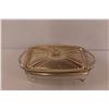 Image 1 : Glass Casserole Dish w/ Metal Holder & Lid