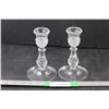 Image 1 : (2) Glass Candle Stick Holders