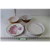 (4) Ceramic Dishes (Casserole, Fruit, Servers)