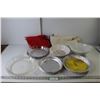 Image 1 : (4) Oven Safe Glass Dishes (Two Larger Are Pyrex), (2) Serving Bowls (Mikasa, Hometrends), Pie Pans,