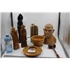 Image 1 : Misc. Wooden Figurines, some signed,