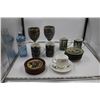 Image 1 : 2 Glass Wine Goblets, 4 Dunoon Mugs,