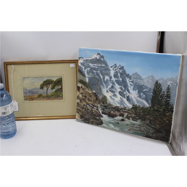 1 Framed, Signed, Original  Painting and 1 Signed