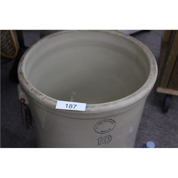 Antique 10 Gallon AB Potteries Redcliff  Crock