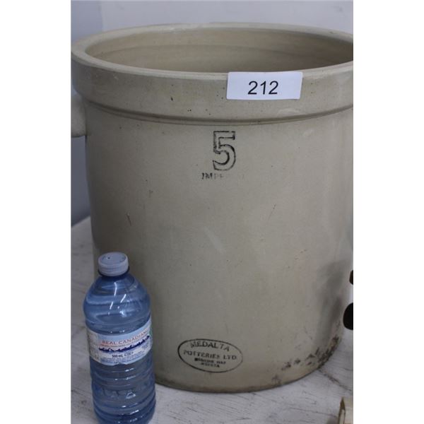 Antique 5 Gallon Medalta Stone Crock