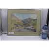 Image 1 : Signed, Framed Original Watercolor Mountain Scene