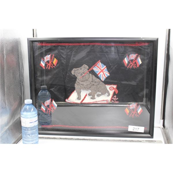 Folkart ,Framed,  Cloth about a "Scrap of Paper"