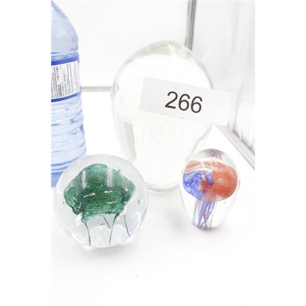 3 Paperweights with Sea Creature