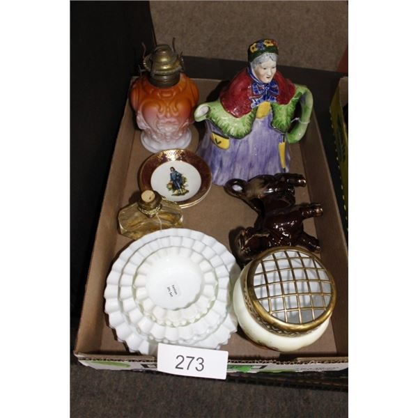 Vintage Teapot Lady, Porcelein Frog, Set of 3 Milk